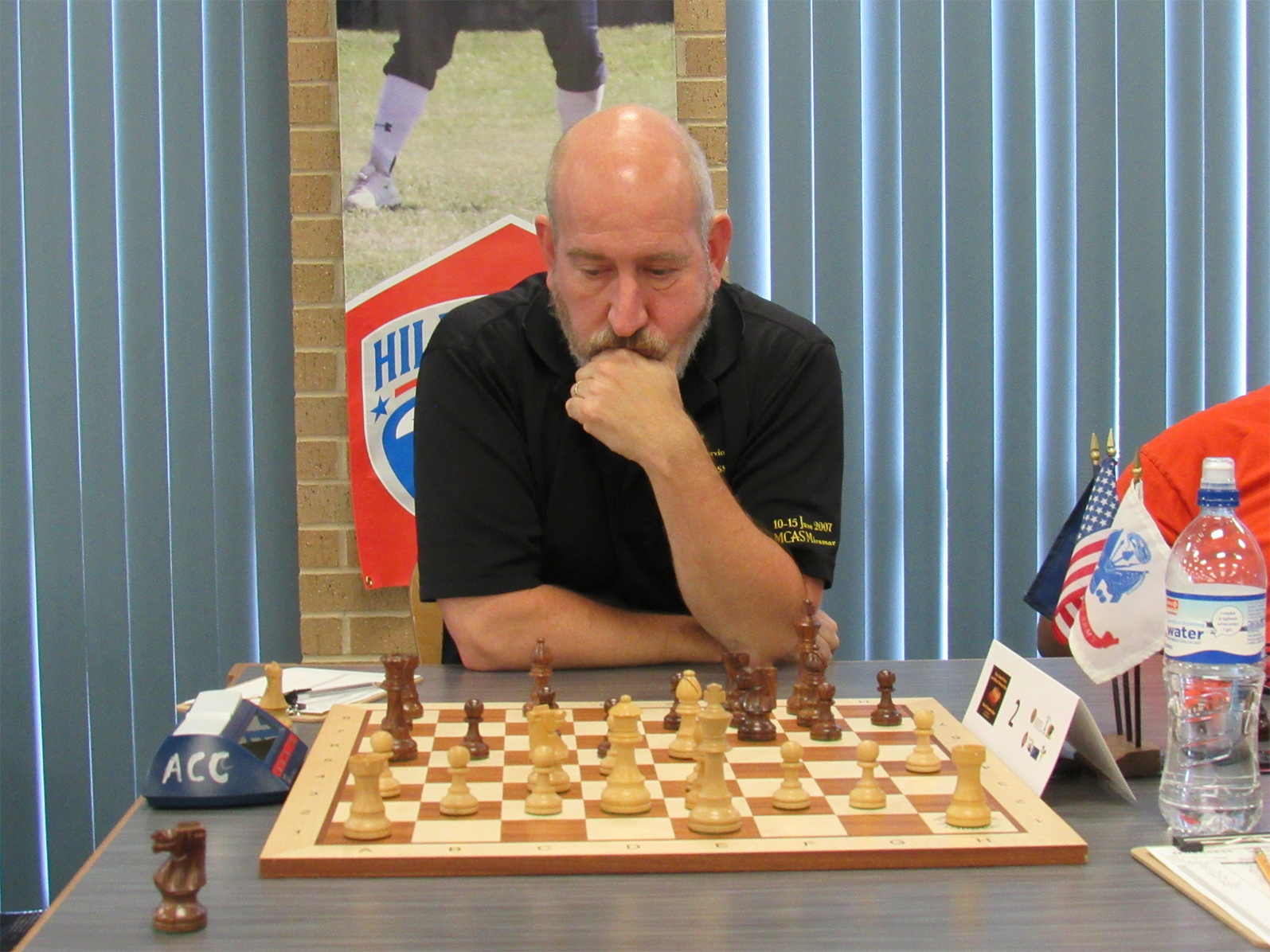David Hater at the 2018 Texas Armed Forces Chess Championship.  Photo by Sheryl Mc Broom.